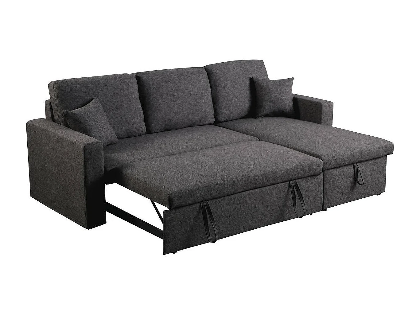 Kanapa narożna "Alain" - 221 x 145 x 85 cm - 3 miejsca - Szara