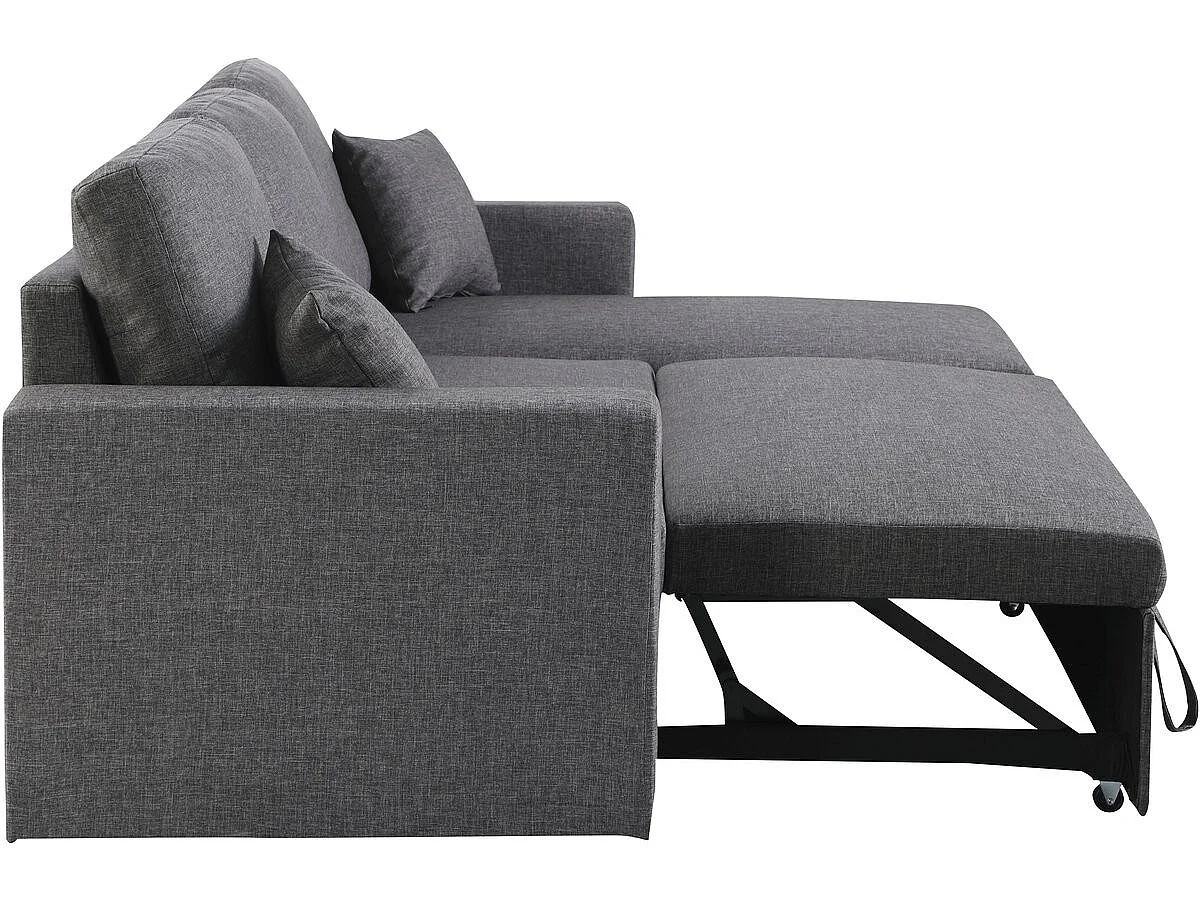"Alain" Grå Konvertibel Reversibel Hörnsoffa med Förvaring - 3 Sits - Tidlös Design