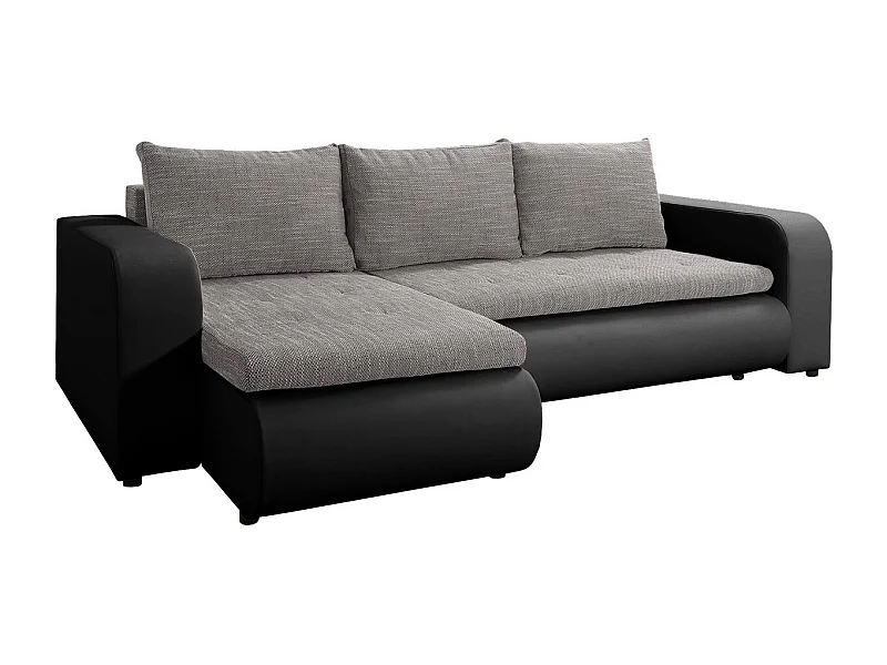 Sofá esquinero convertible izquierdo "Brooklyn" - 246 x 150 x 82 cm - 3 plazas - Gris Negro