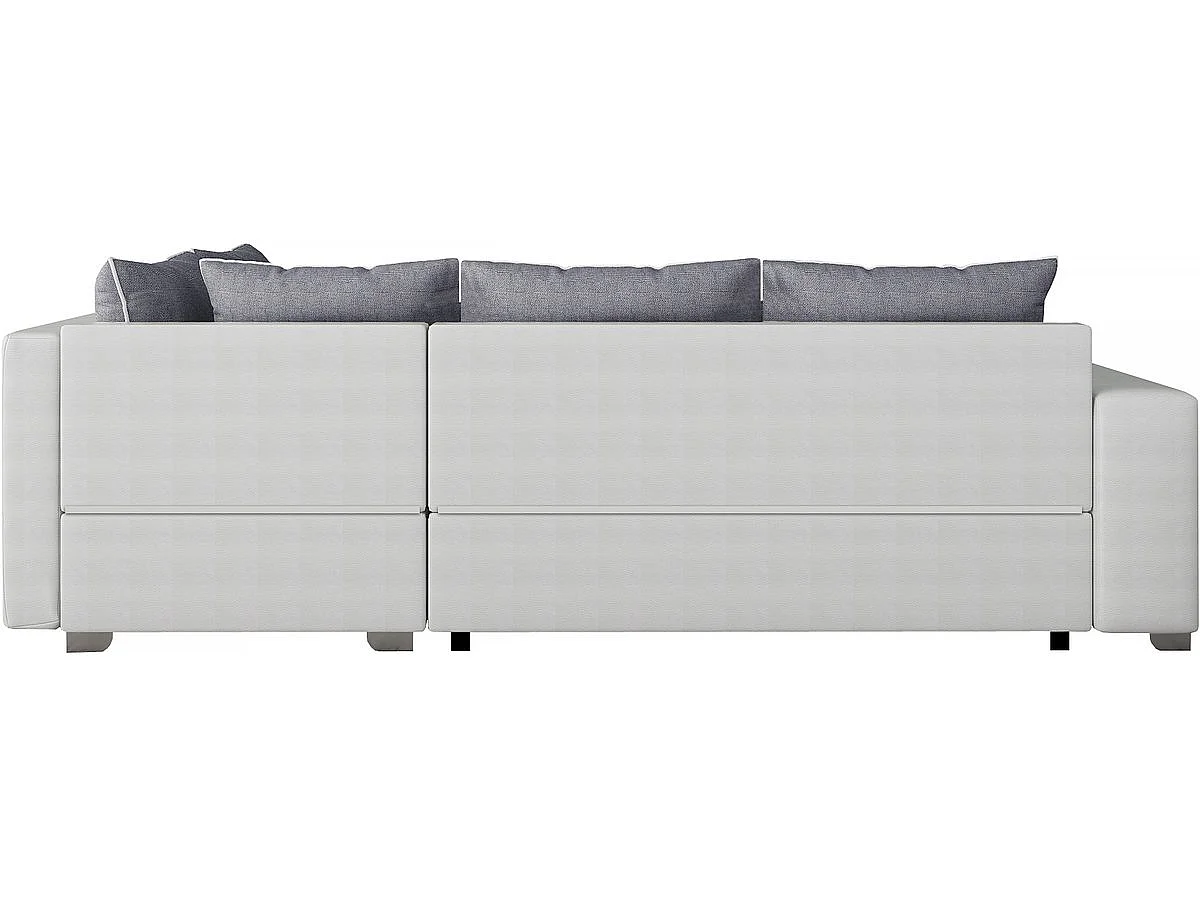 Sofá esquinero convertible "Gregory" - 4 Plazas - Gris/Blanco - Esquina derecha