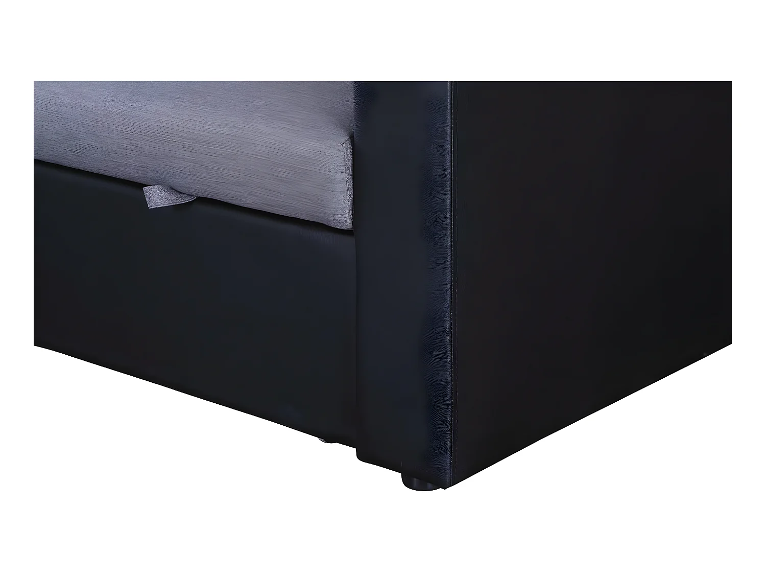 Canapé d'angle convertible/ réversible avec coffre "Alain" - 3 places - Gris / Noir