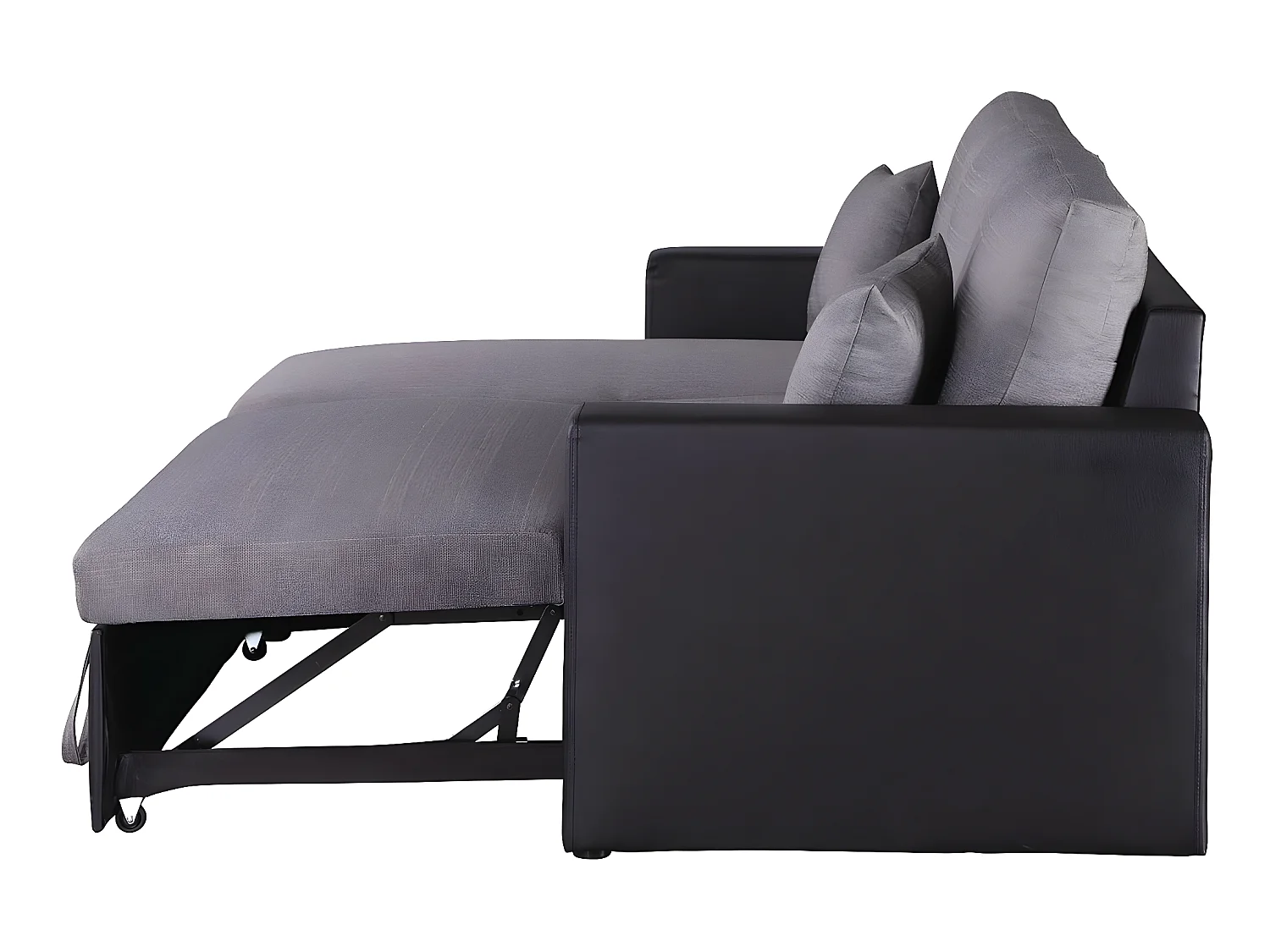 Sofá esquinero convertible "Alain" - 3 plazas - Gris / Negro