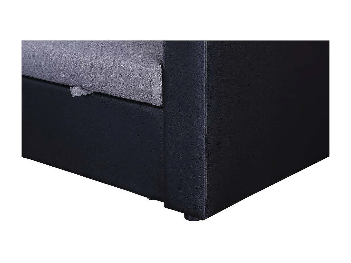 Divano ad angolo trasformabile con contenitore "Alain" - 221 x 145 x 85 cm - 3 posti a sedere - Grigio / Nero