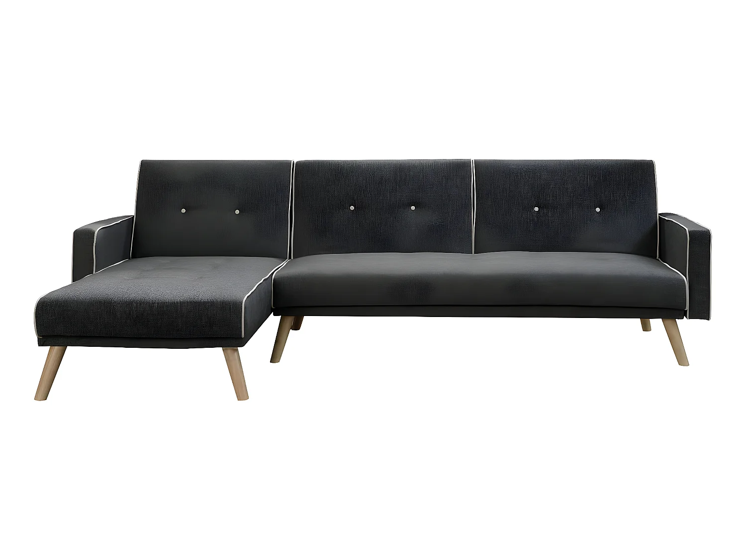 Ecksofa reversibel mit Schlaffunktion "Jules" - 3-Sitzer - Grau