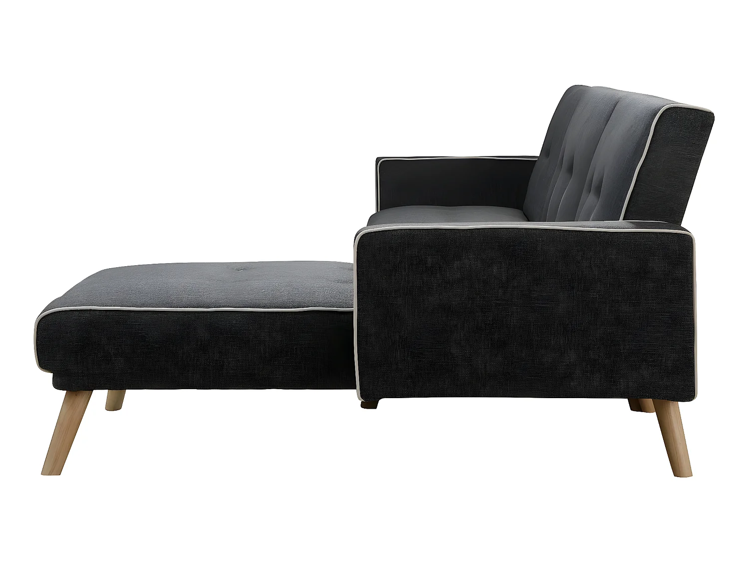 Ecksofa reversibel mit Schlaffunktion "Jules" - 3-Sitzer - Grau