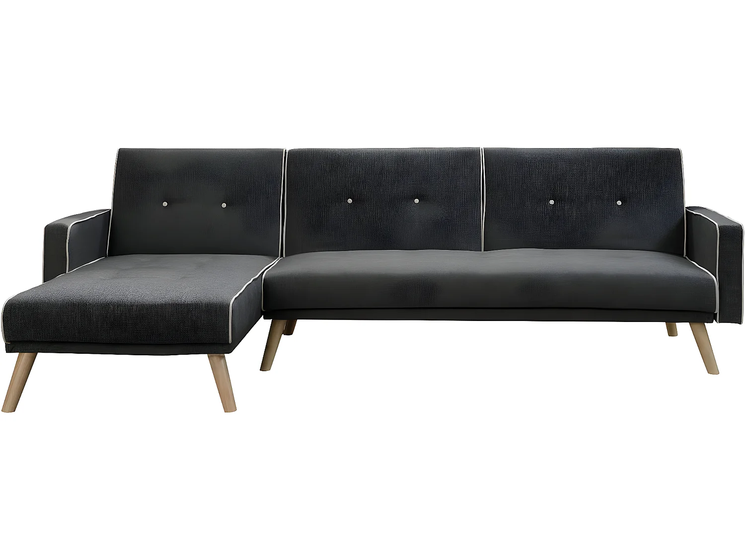 Canapé d'angle convertible et réversible "Jules" - 3 places - Gris