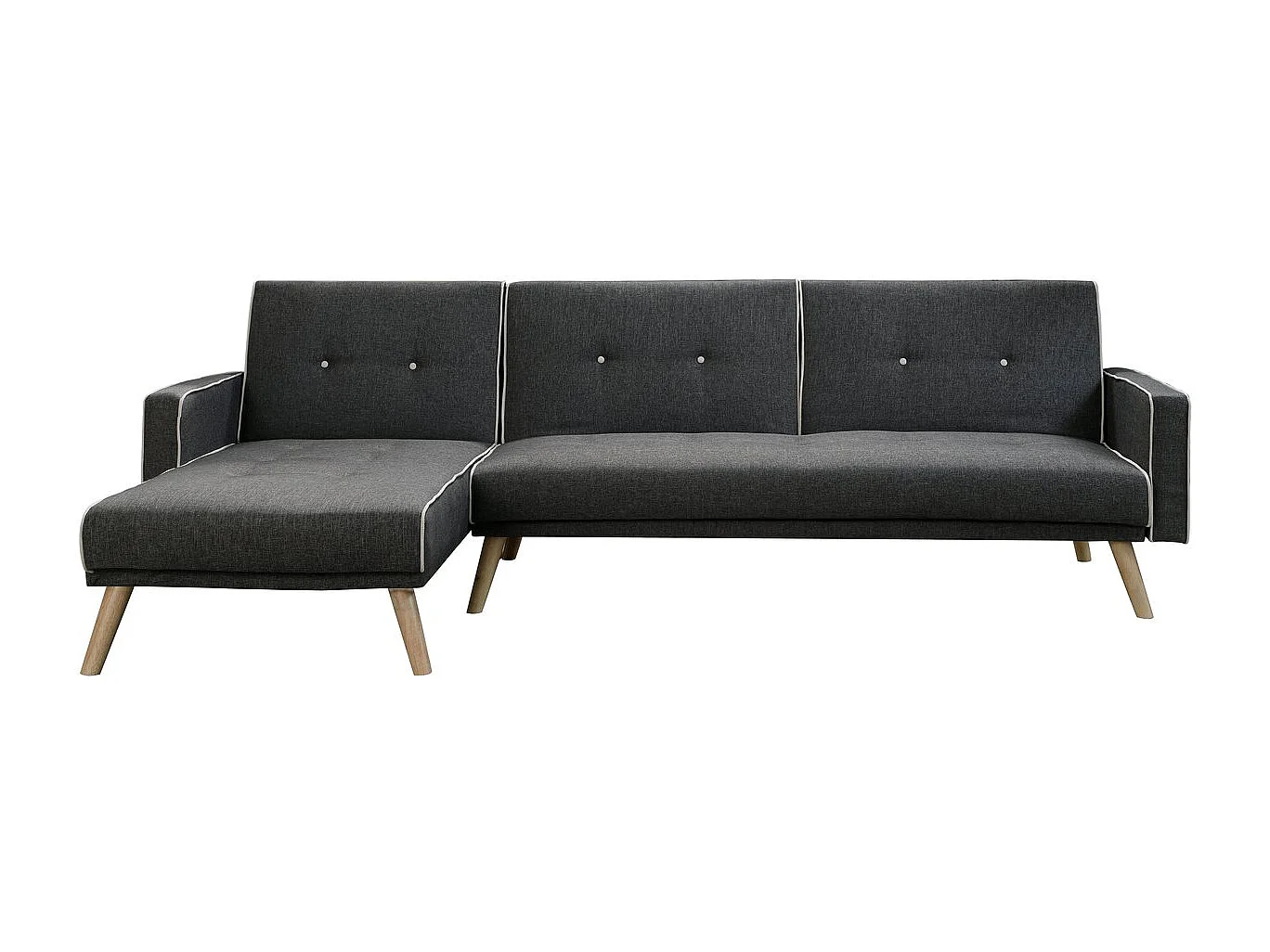 Hoekbank slaapbank meubel links of rechts bank "Jules" - 3 zits - Grijs