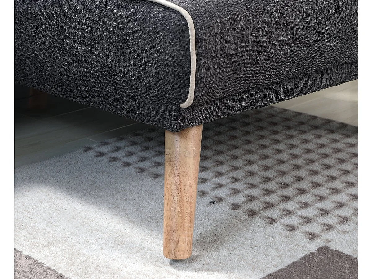 Canapé d'angle réversible convertible clic-clac 3 places en tissu gris JULES