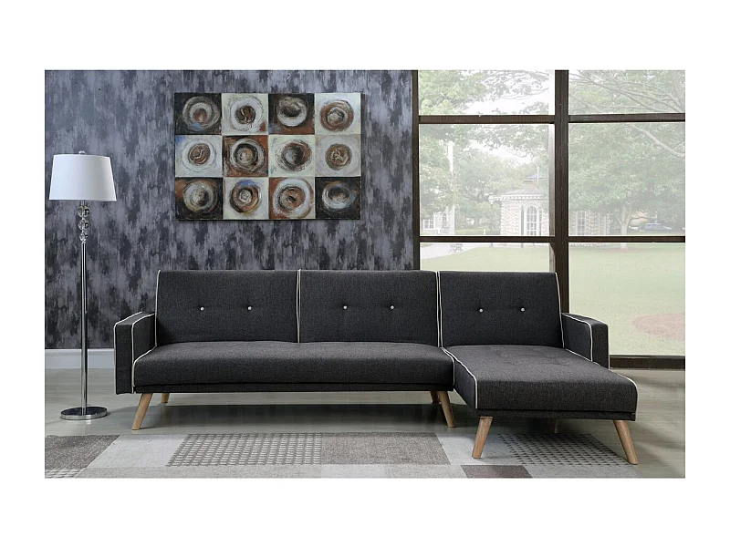 Canapé d'angle convertible et réversible "Jules" - 3 places - Gris