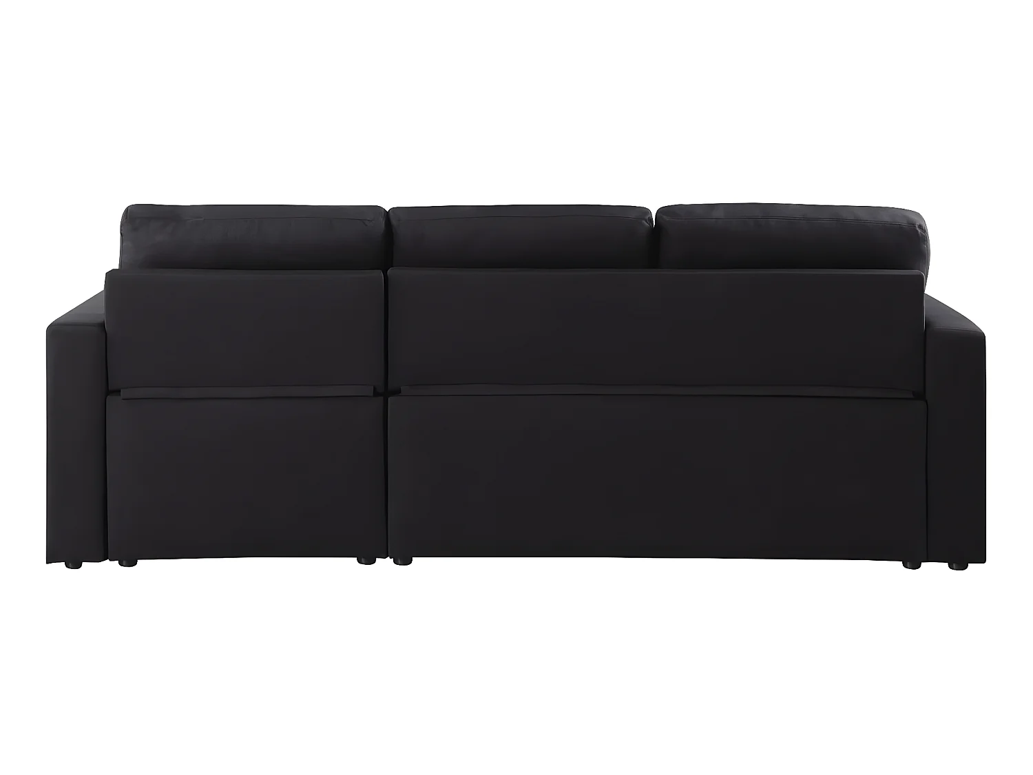 Sofá esquinero convertible "Alain" - 3 plazas - Negro