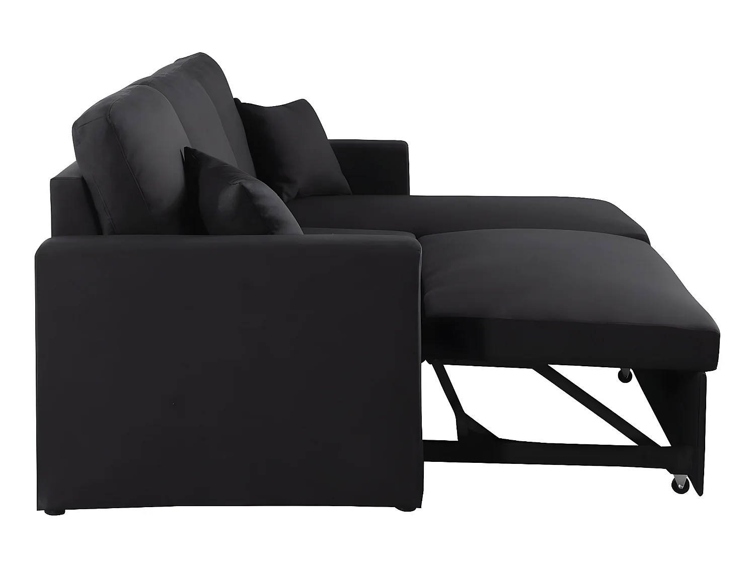 Sofá esquinero convertible "Alain" - 3 plazas - Negro