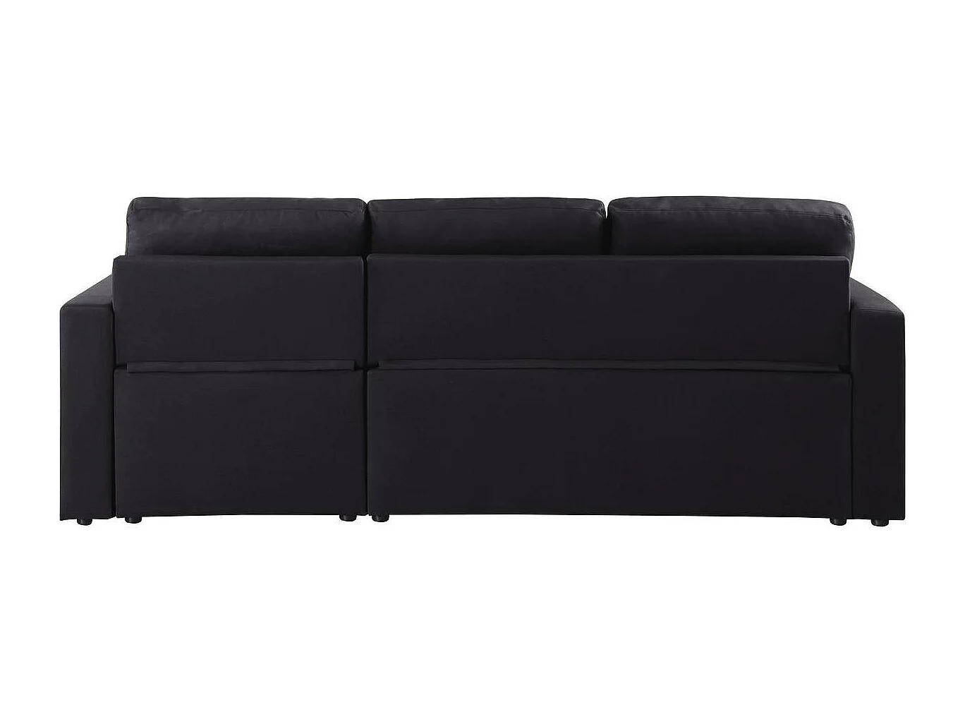 Canapé d'angle convertible/ réversible "Alain" - 221 x 145 x 85 cm - 3 places - Noir