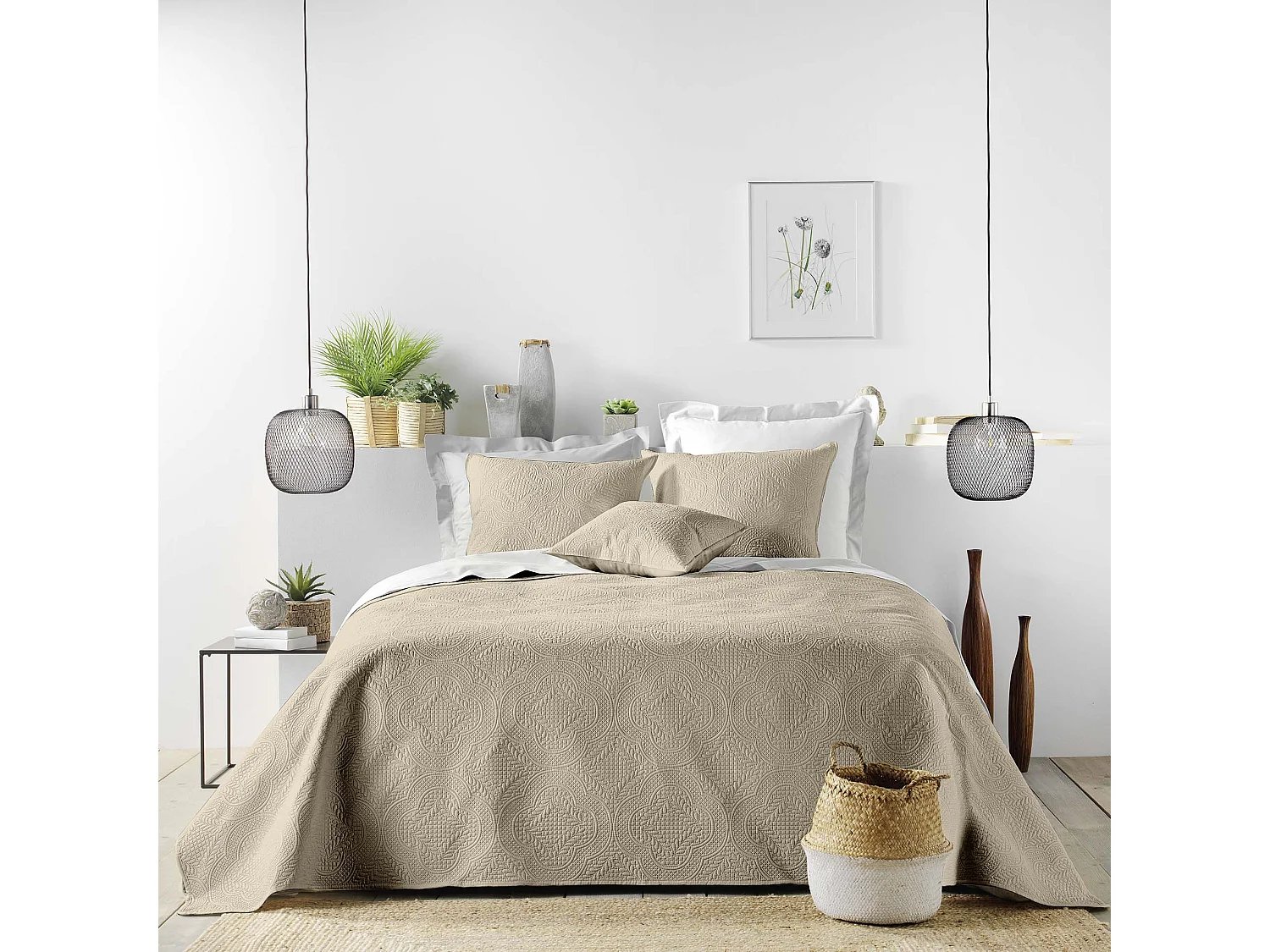 Housse de Coussin 60 x 60 cm Romano naturel