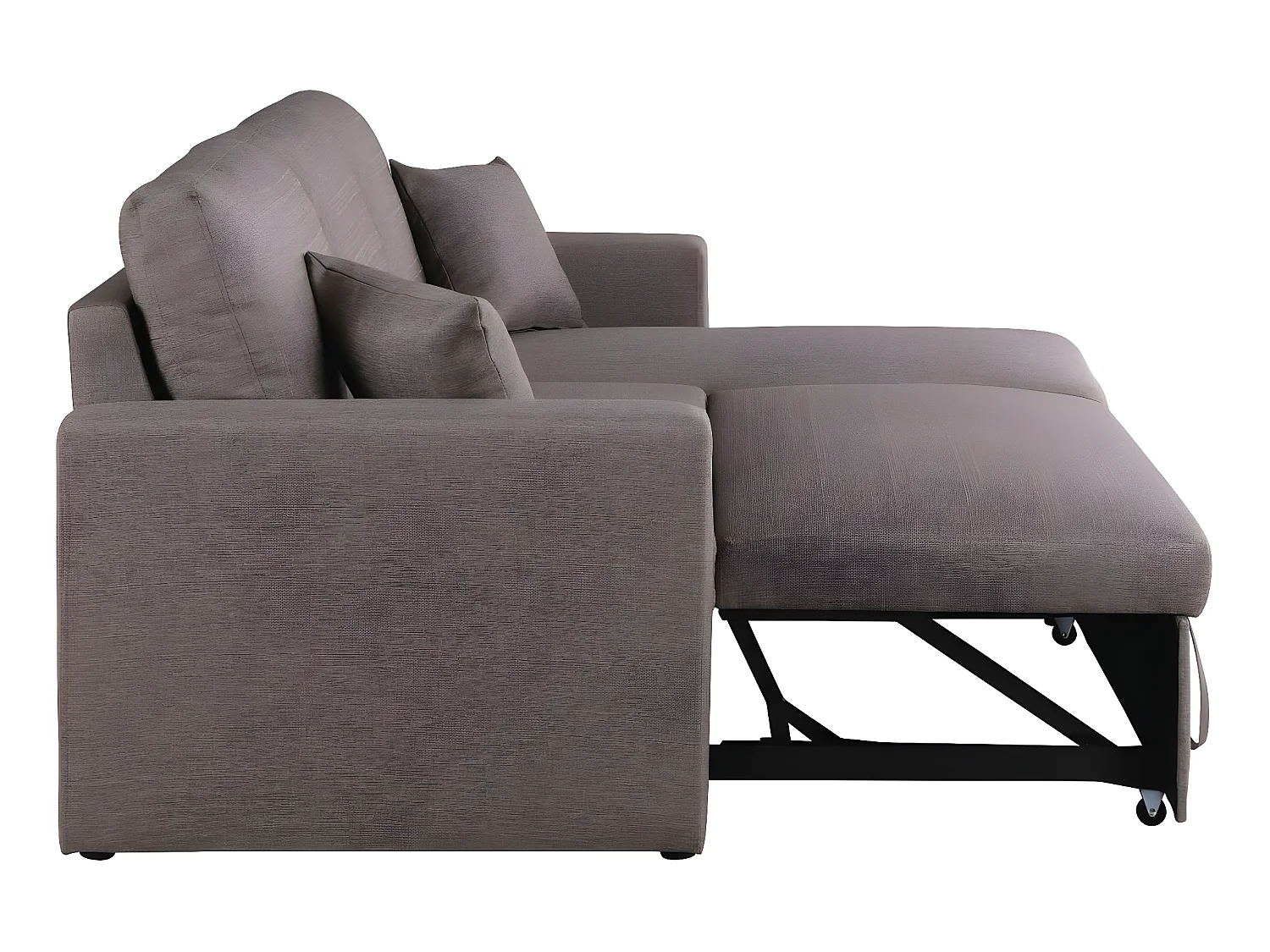 Ecksofa reversibel mit Schlaffunktion und Stauraum "Alain" - 3-Sitzer - Taupe