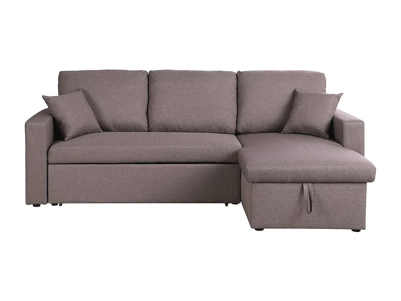 Canapé d'angle convertible/ réversible avec coffre "Alain" - 3 places - Taupe