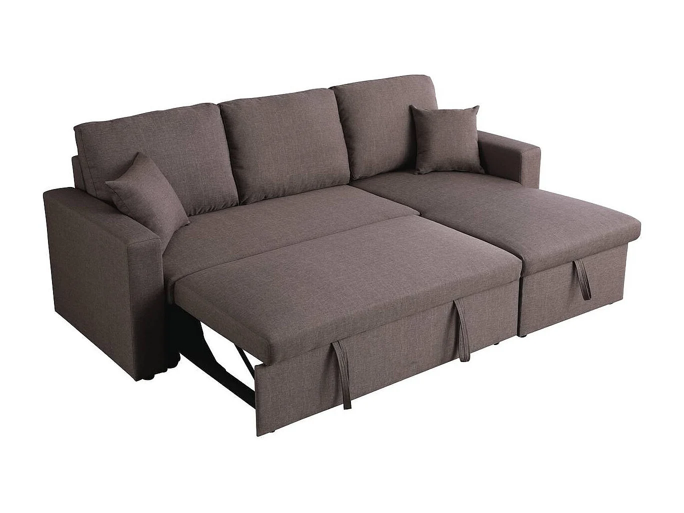 Canapé d'angle convertible/ réversible avec coffre "Alain" - 3 places - Taupe