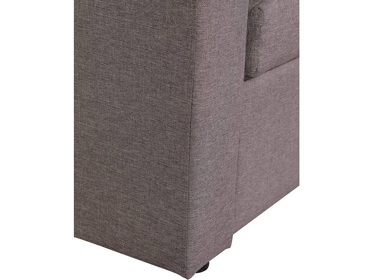 Canapé d'angle convertible 3 places avec coffre en velours taupe
