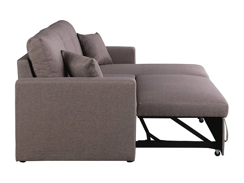 Canapé d'angle convertible/ réversible avec coffre "Alain" - 3 places - Taupe