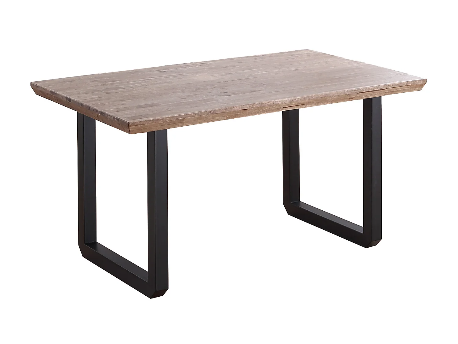 Table à manger rectangulaire en bois coloris chêne miel pieds noir - longueur 150 x profondeur 90 x hauteur 77 cm