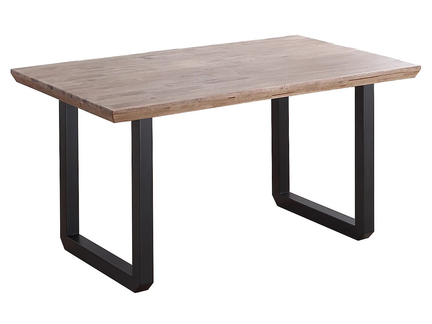 Table à manger rectangulaire en bois coloris chêne miel pieds noir - longueur 150 x profondeur 90 x hauteur 77 cm