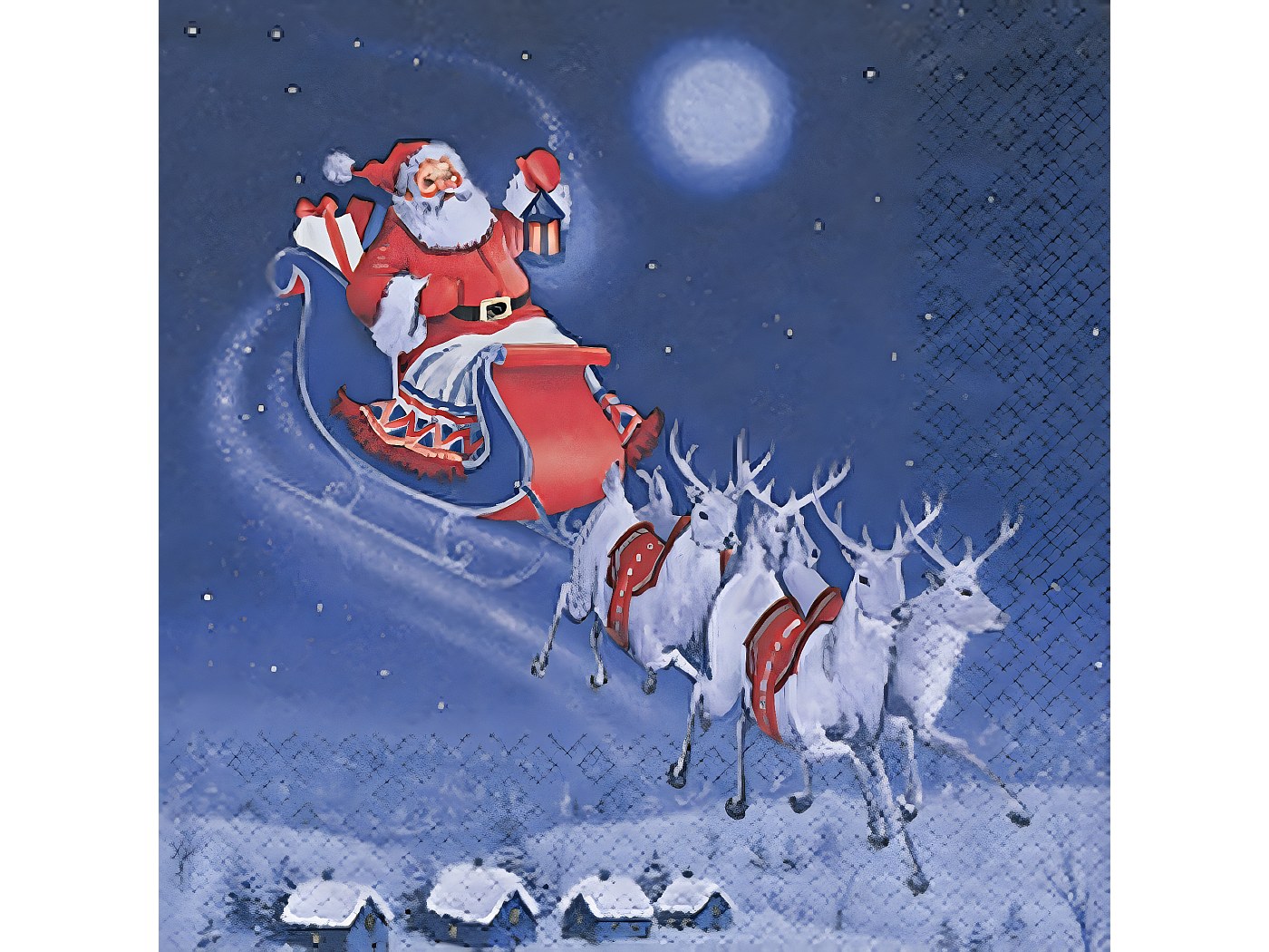 Lot De 20 Serviettes Ouate Père Noël Et Cadeaux 3 Plis à Obernai