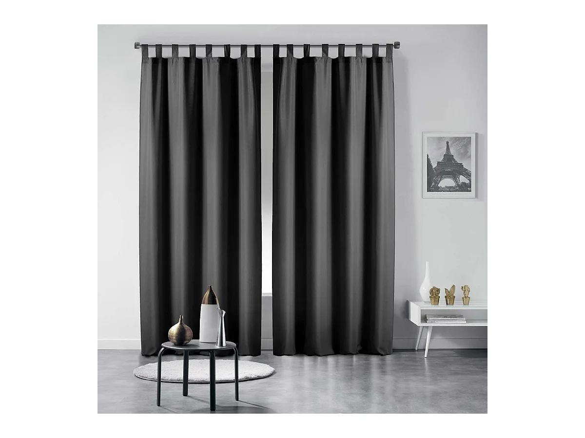 Rideau à Passants "Essentiel" 140x260cm Noir