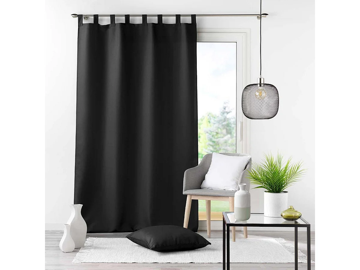 Rideau à Passants "Essentiel" 140x260cm Noir