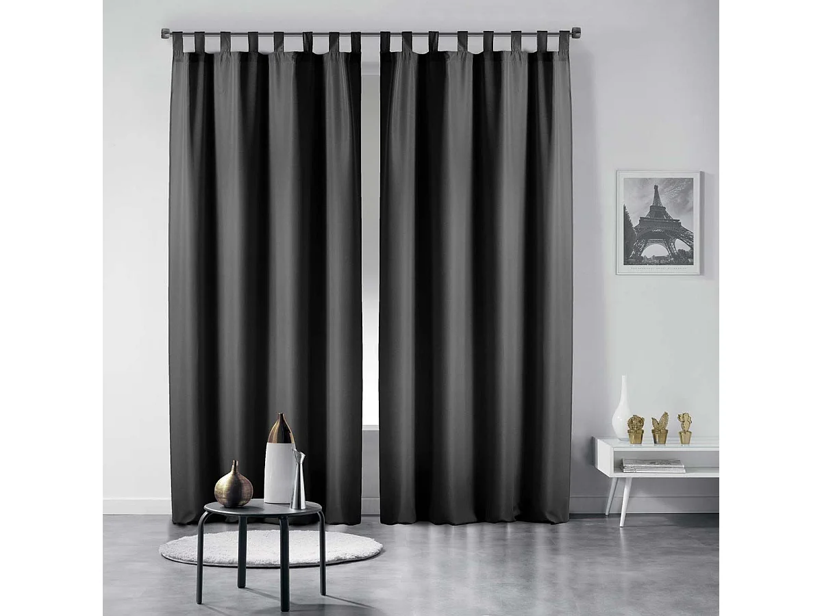 Rideau à Passants "Essentiel" 140x260cm Noir