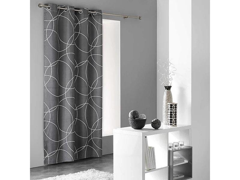 Mikrofaser-Vorhang mit Druck "Kreise" 140 x 240 cm