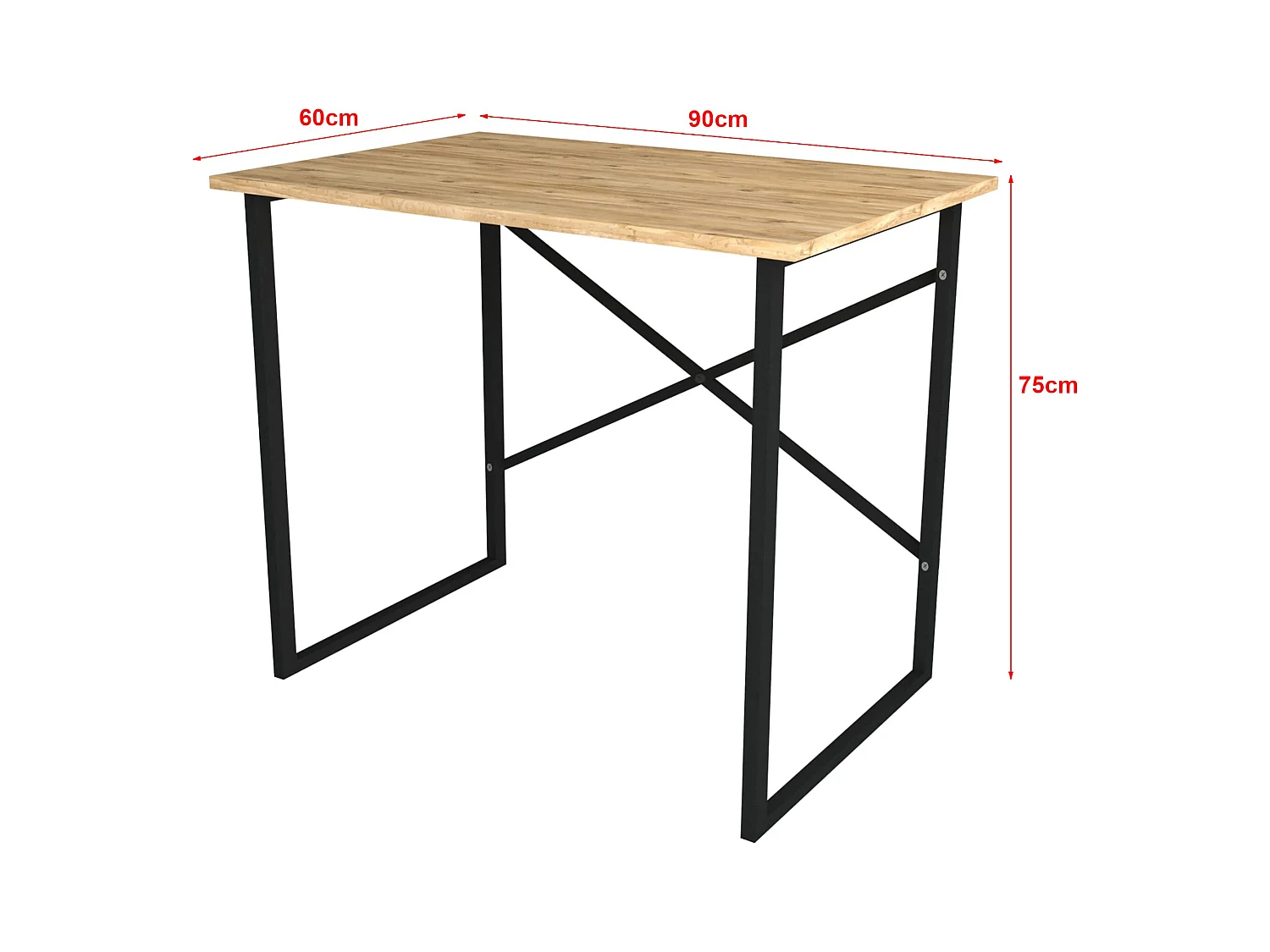 Bureau Tjeldsund 75 x 90 x 60 cm effet chêne / anthracite  [en.casa]
