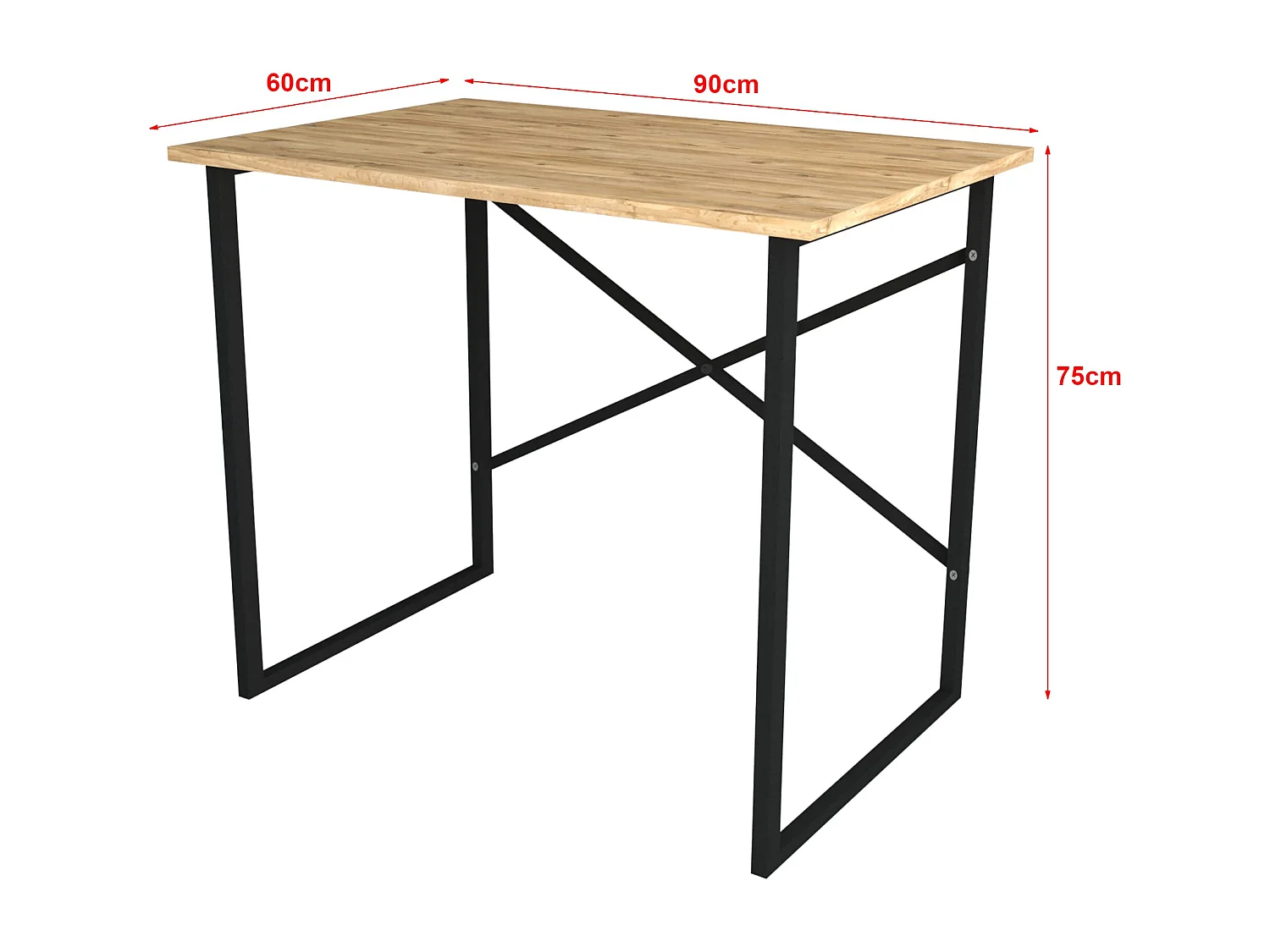 Bureau Tjeldsund 75 x 90 x 60 cm effet chêne / anthracite  [en.casa]