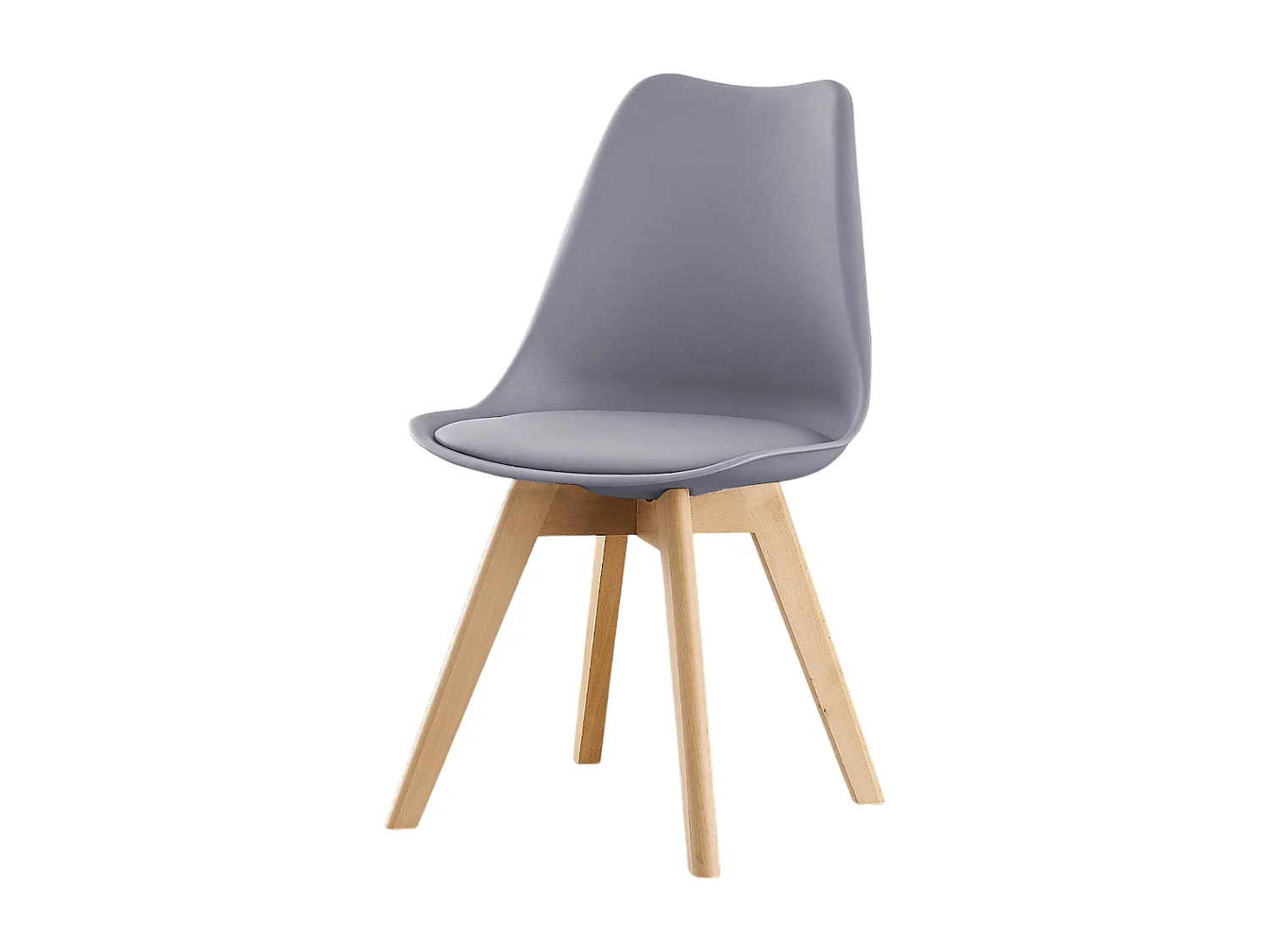 LORENZO HALO - Ensemble Salle à Manger - Table Noire Ronde + 4 Chaises Scandinaves Grises