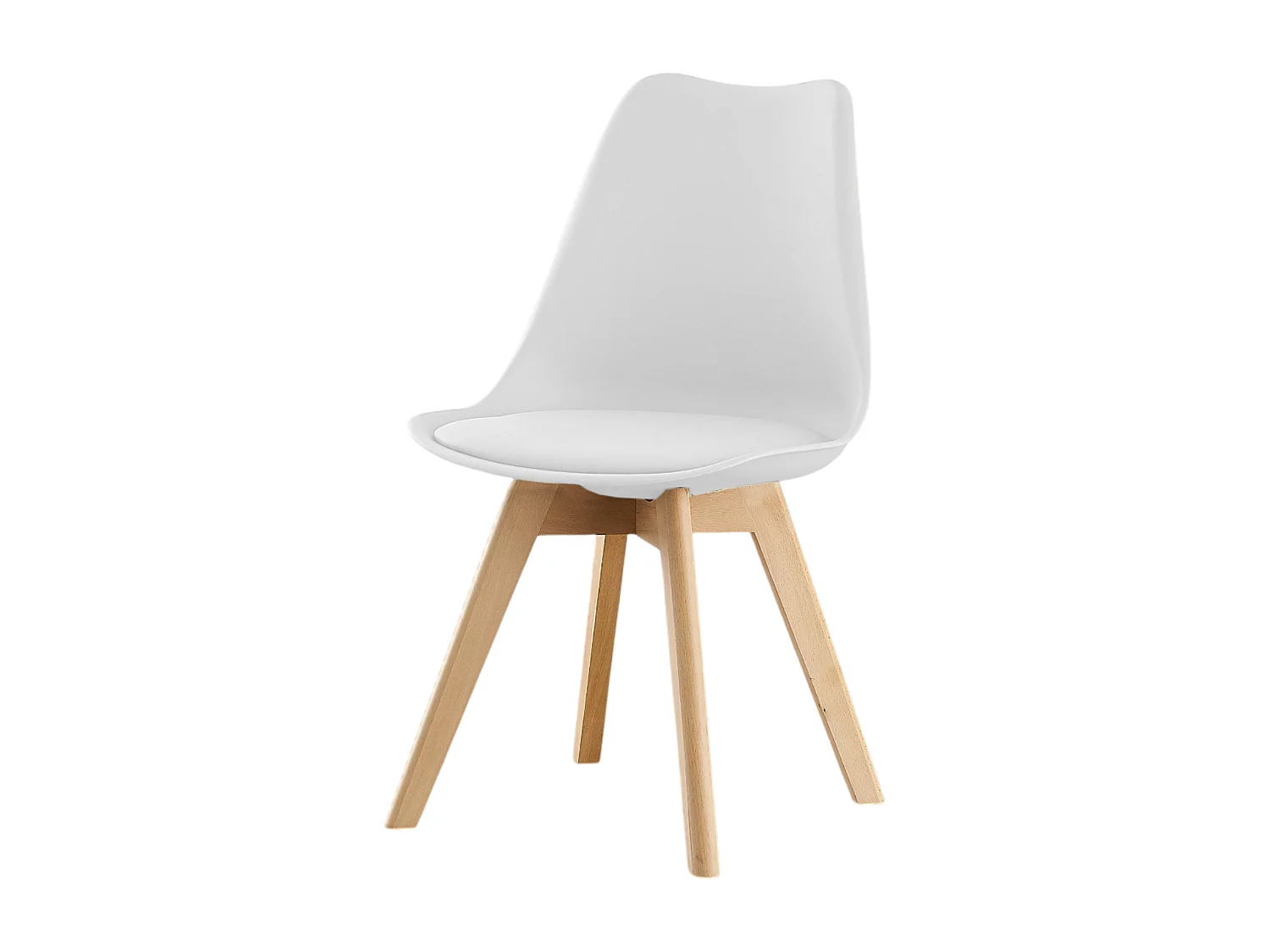 LORENZO HALO - Ensemble Salle à Manger - Table Noire Ronde + 4 Chaises Scandinaves Blanches