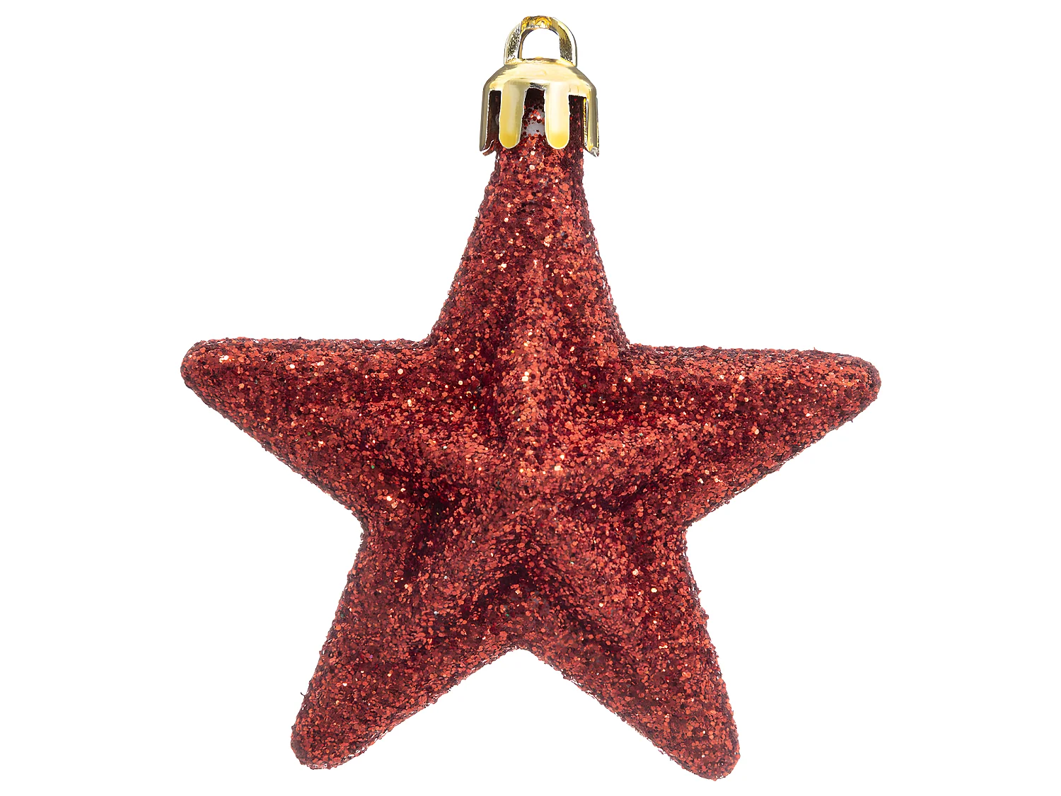 Déco de sapin Lot de 6 Étoiles D 6 cm - Vert Rouge et Or