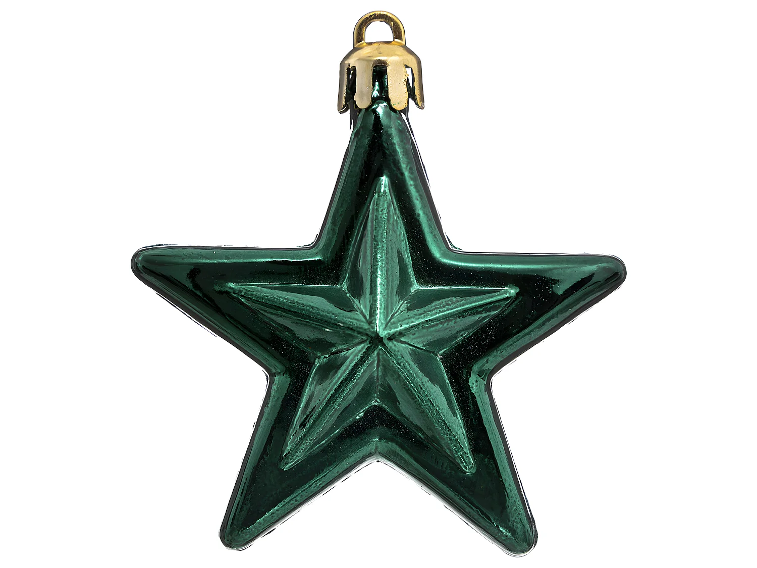 Déco de sapin Lot de 6 Étoiles D 6 cm - Vert Rouge et Or