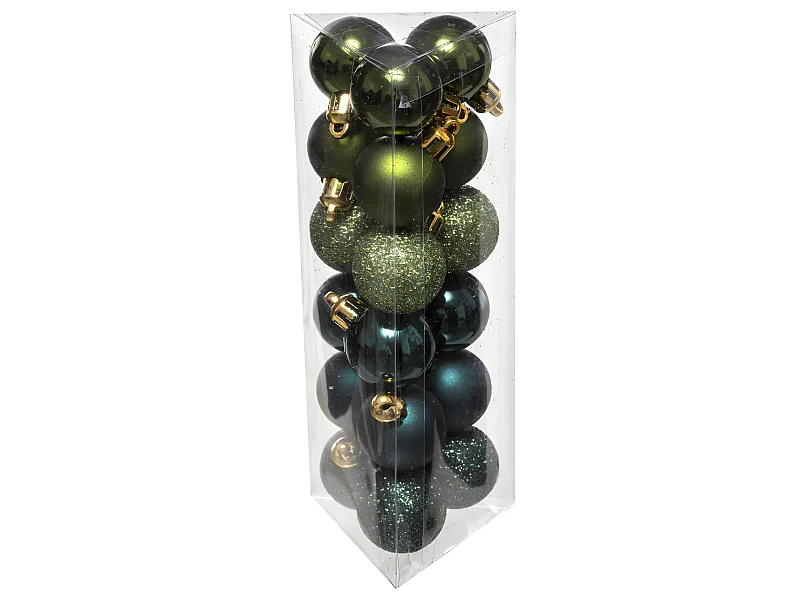 Déco de sapin Lot de 18 Boules de Noël  D 3 cm - Vert Olive et Kaki