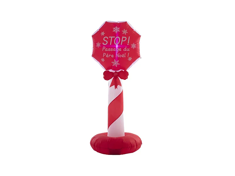 Automate de Noël Gonflable Pancarte Stop Arrêt du Père Noël H152 cm