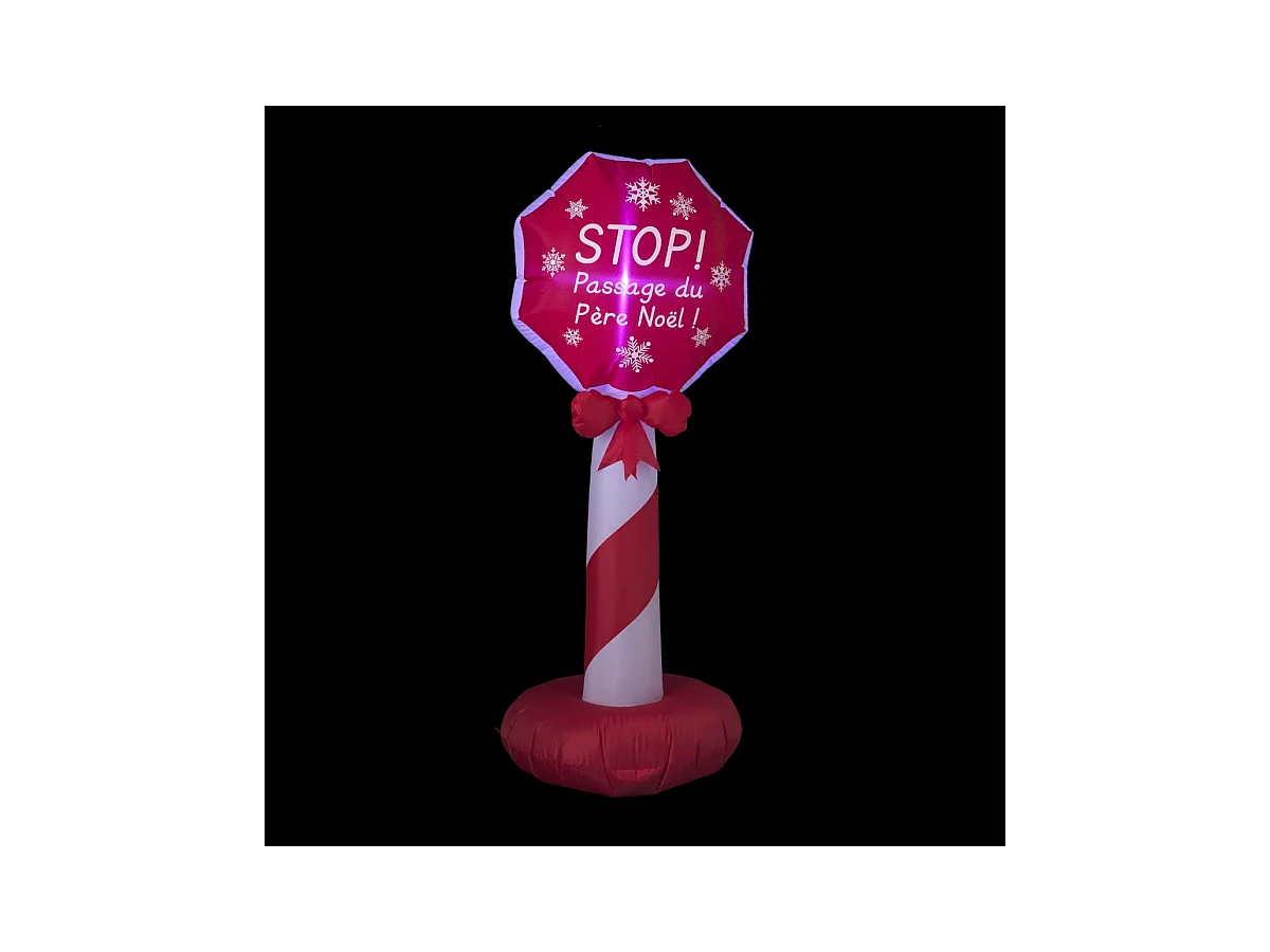 Automate de Noël Gonflable Pancarte Stop Arrêt du Père Noël H152 cm