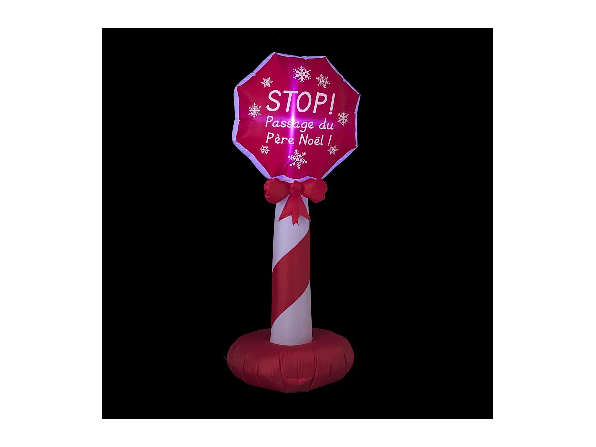 Automate de Noël Gonflable Pancarte Stop Arrêt du Père Noël H152 cm