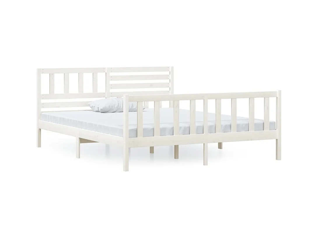 Struttura letto senza materasso in legno massello bianco 120x200 cm