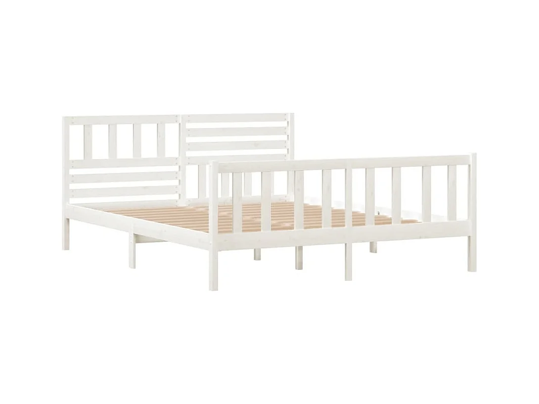 Struttura letto senza materasso in legno massello bianco 120x200 cm