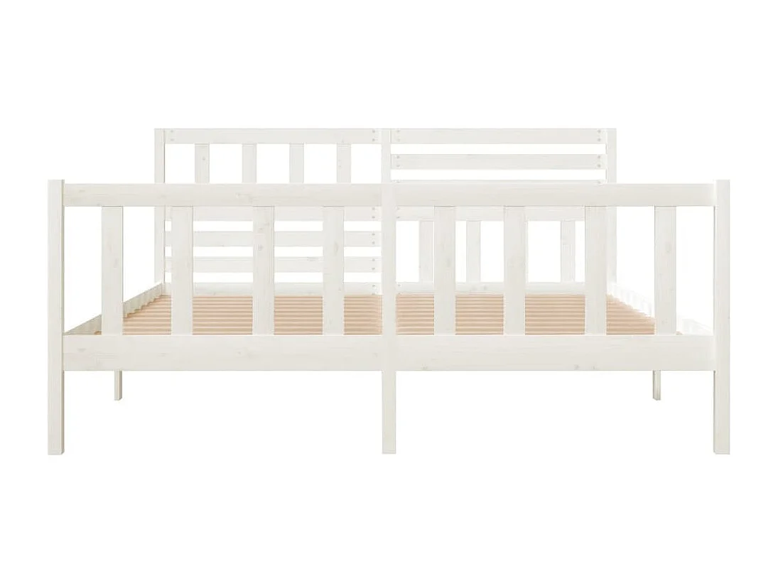 Cadre de lit sans matelas blanc bois massif 120x200 cm