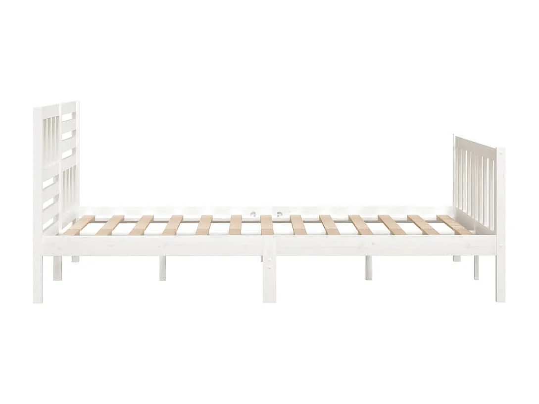 Cadre de lit sans matelas blanc bois massif 120x200 cm