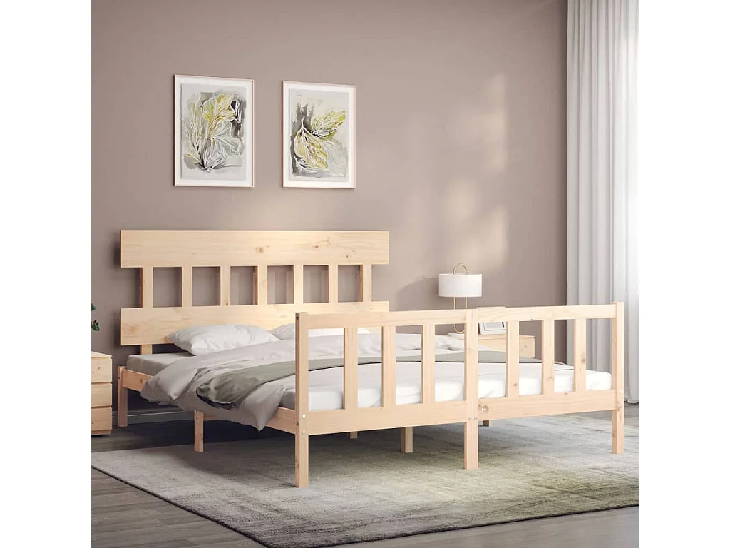 Bedframe zonder matras 160x200 cm massief grenenhout