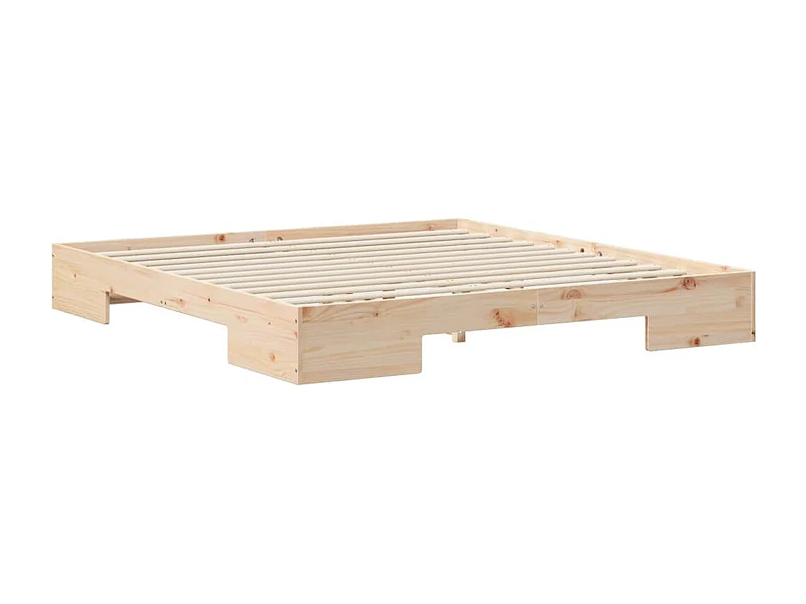 Cadre de lit surélevé Marron 200 x 200 cm Bois massif en pin