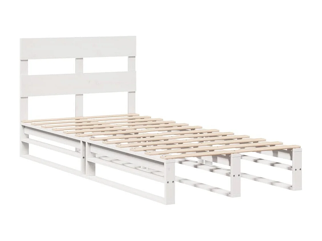 Estructura de cama sin colchón blanca 100x200 cm madera maciza de pino