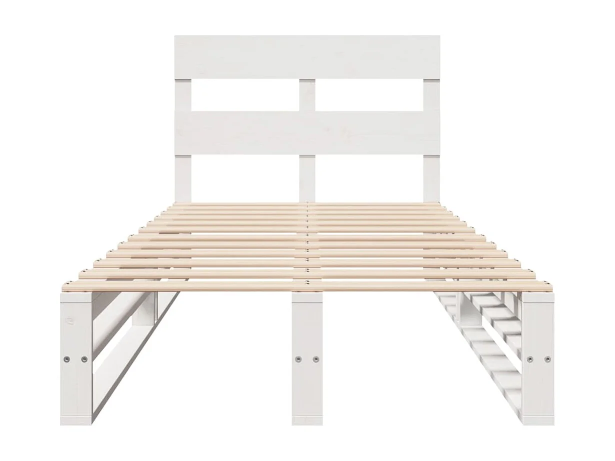 Estructura de cama sin colchón blanca 100x200 cm madera maciza de pino