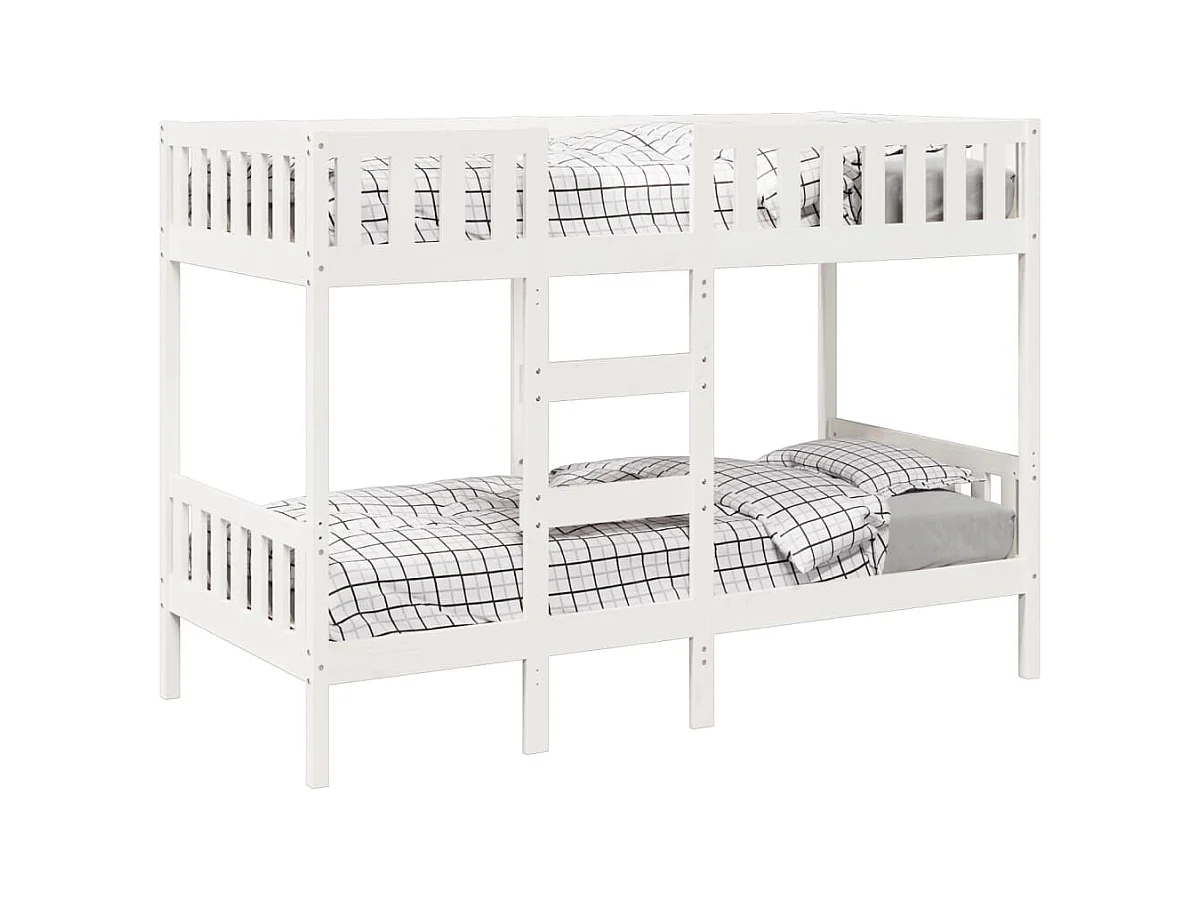 Letto a castello bianco 75x190 cm Legno massello di pino