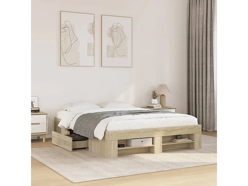 Struttura letto senza materasso Rovere Sonoma 120x190 cm