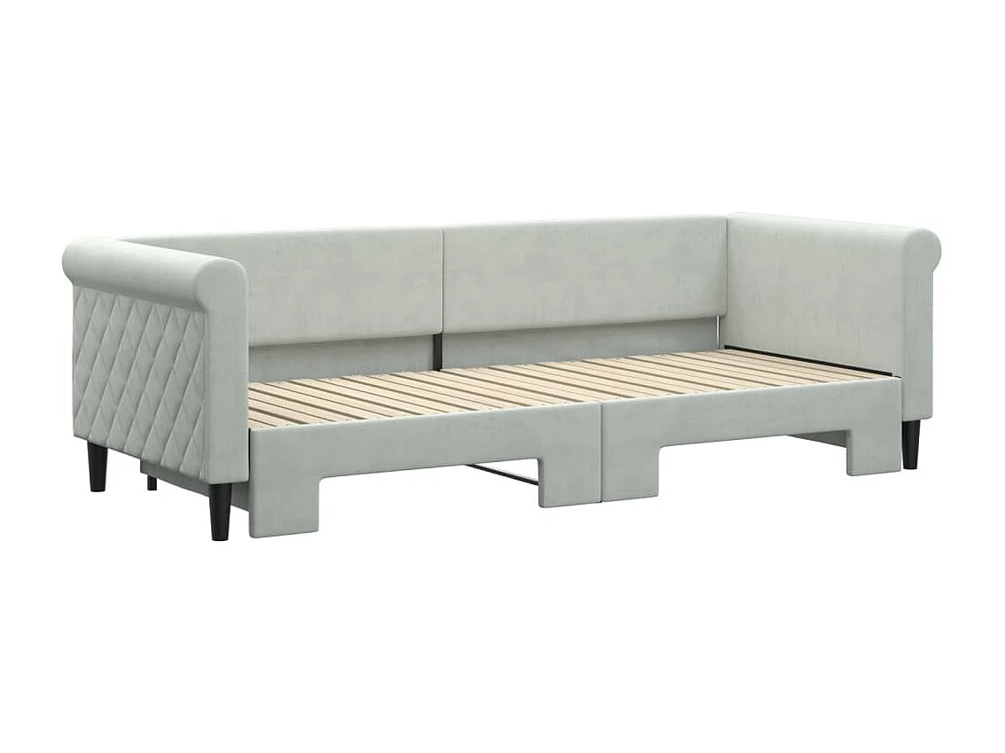 Tagesbett mit Ausziehbett ohne Matratze hellgrau 80x200 cm